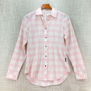 Flylow Dolly Quick Dry Shirt Women’s XS Flamingo Plaid Snap Front Pink